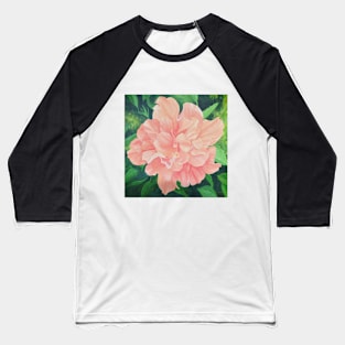 Coral Double Hibiscus Baseball T-Shirt